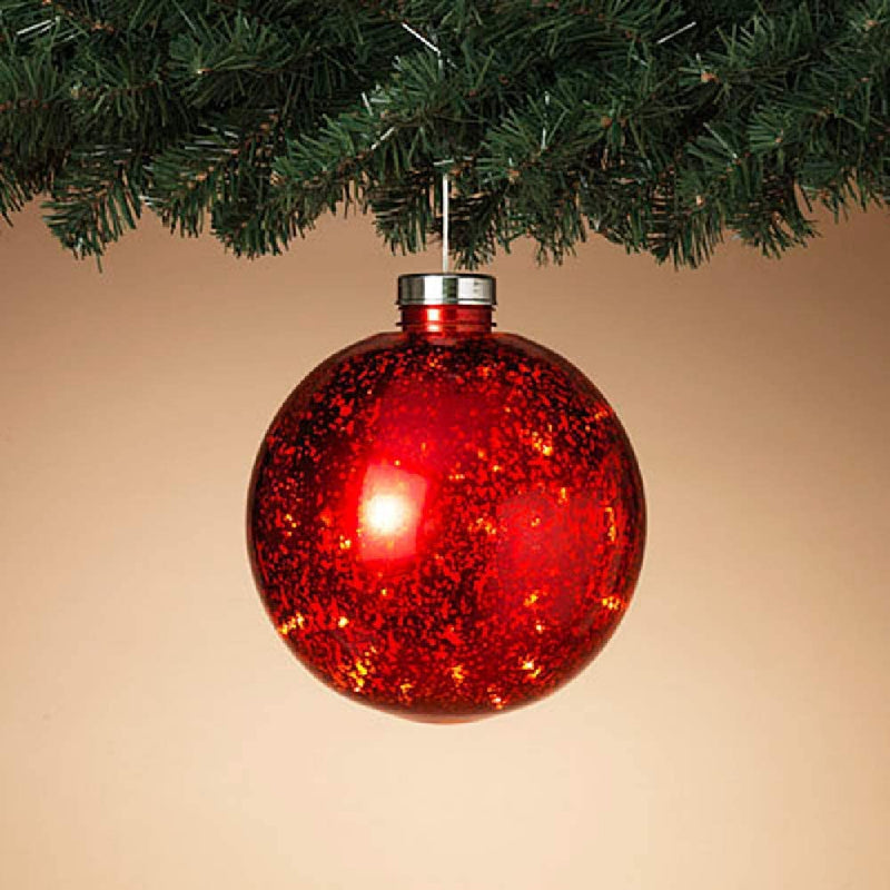 8" Lighted Mercury Plastic Ornament -  Red - The Country Christmas Loft