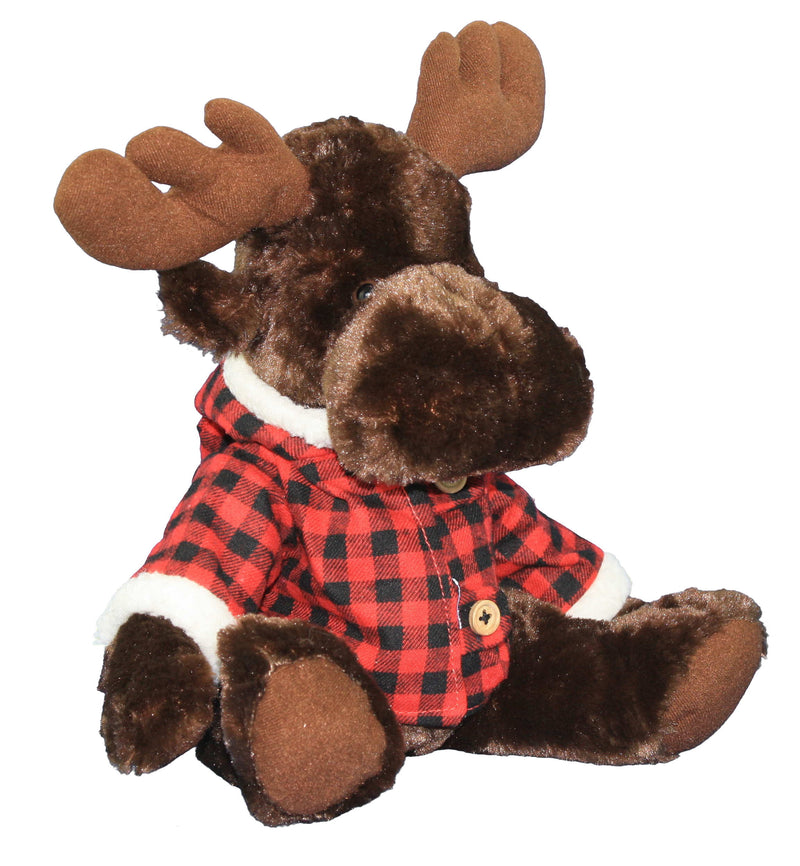 11" Moose with Woodsy Red Plaid Jacket - The Country Christmas Loft