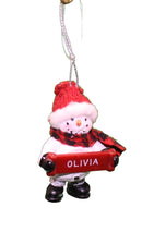 Cozy Snowman Ornament (Letters G - R) - - The Country Christmas Loft
