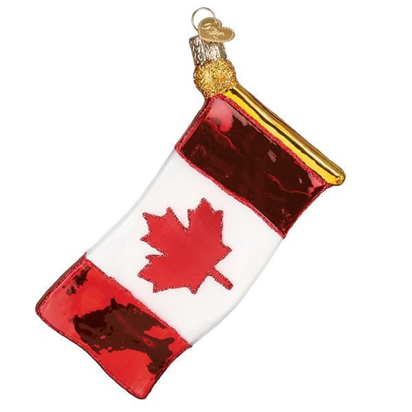 Canadian Flag Glass Ornament - The Country Christmas Loft