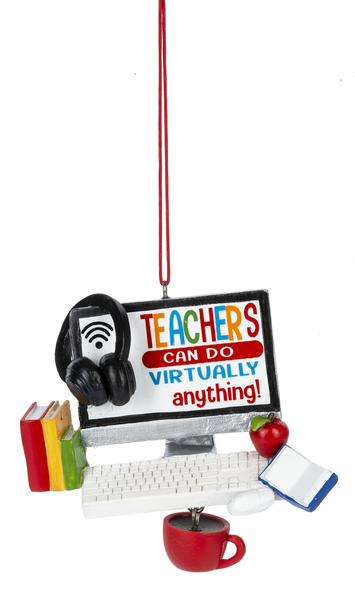 Virtual Teacher Ornaments - Can Do Virtually Anything - The Country Christmas Loft