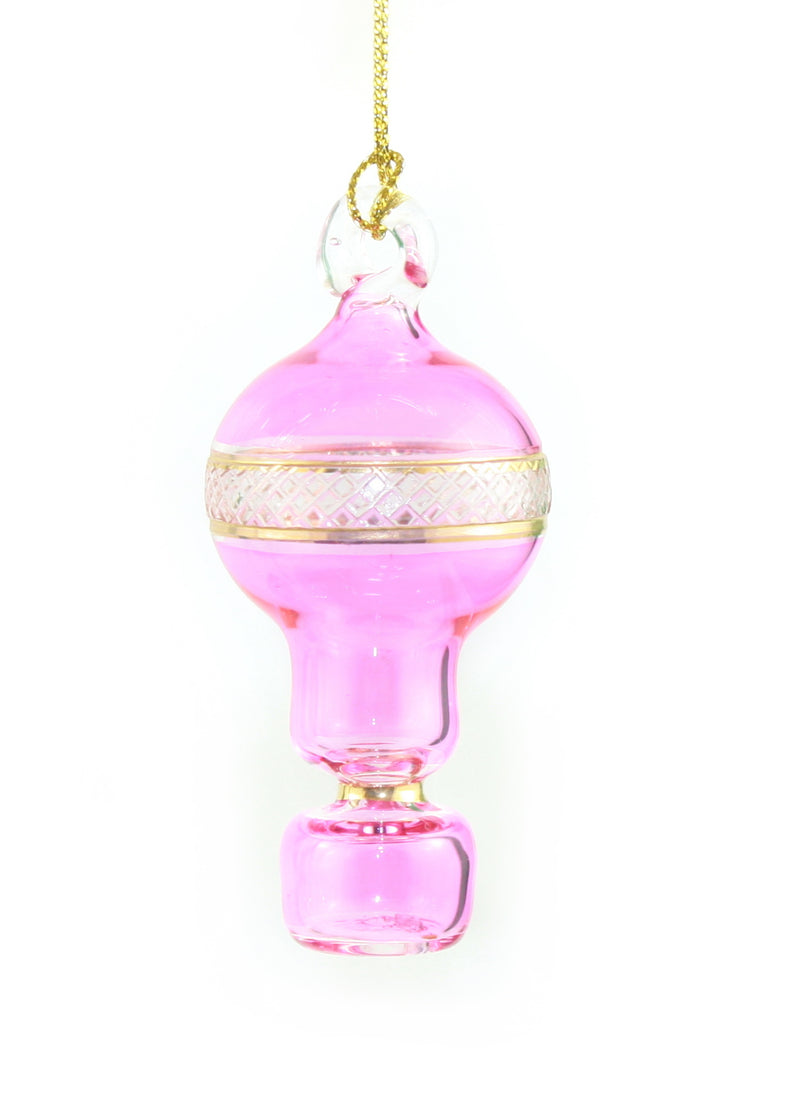 Mini Glass Hot Air Balloon Ornament - Pink