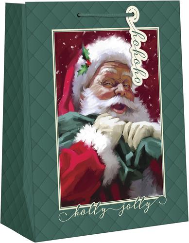Traditional Scenes Gift Bag - Papa Noel Small - The Country Christmas Loft