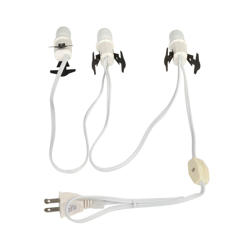 Village 3 Head Switched Light Cord - White - The Country Christmas Loft