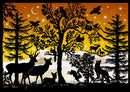 Miniature Silhouette Advent Calendar Card - Orange - Christmas >> Advent - by Coppenrath