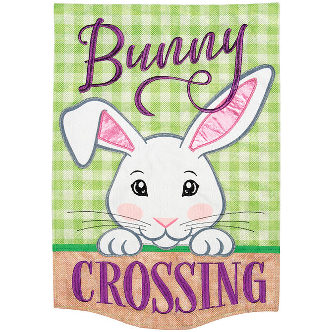 Bunny Crossing Garden Flag - 12" x 18" - The Country Christmas Loft