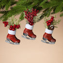 6 Inch Skate with Floral Accent -  Pinecone - The Country Christmas Loft