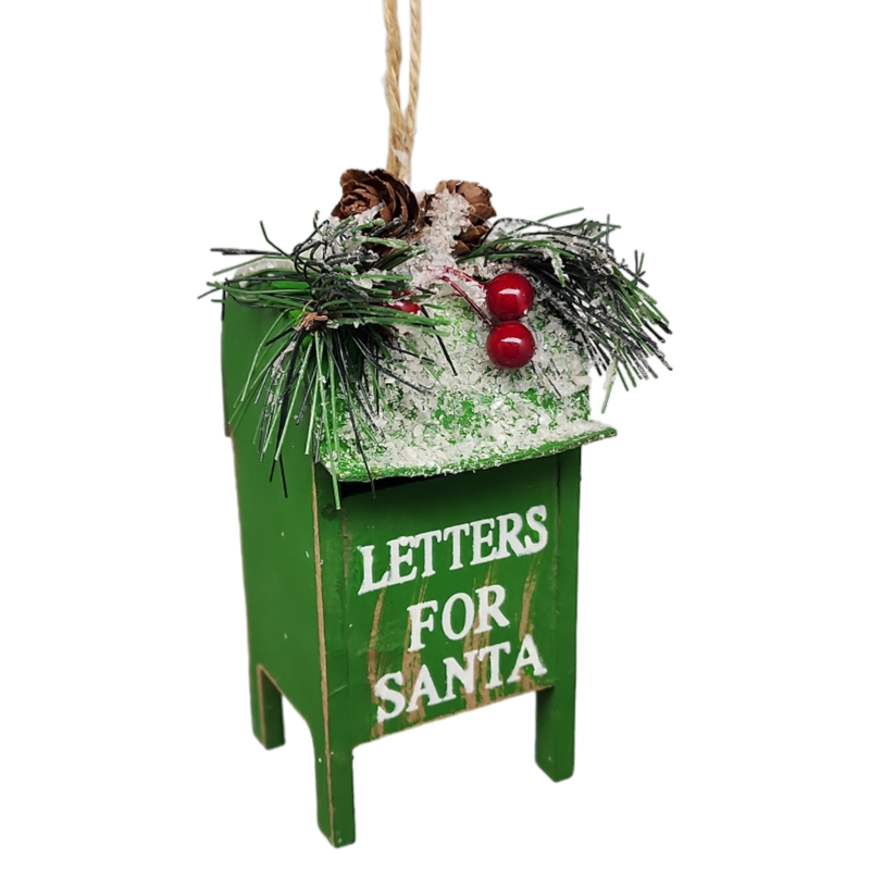 Wooden Christmas Mailbox Ornament -