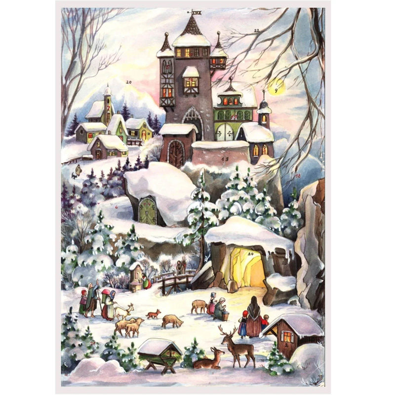 Glittered Advent Calendar - At the Castle - The Country Christmas Loft