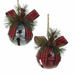 Metal Bell With Ribbon Ornament - Red Bell - The Country Christmas Loft