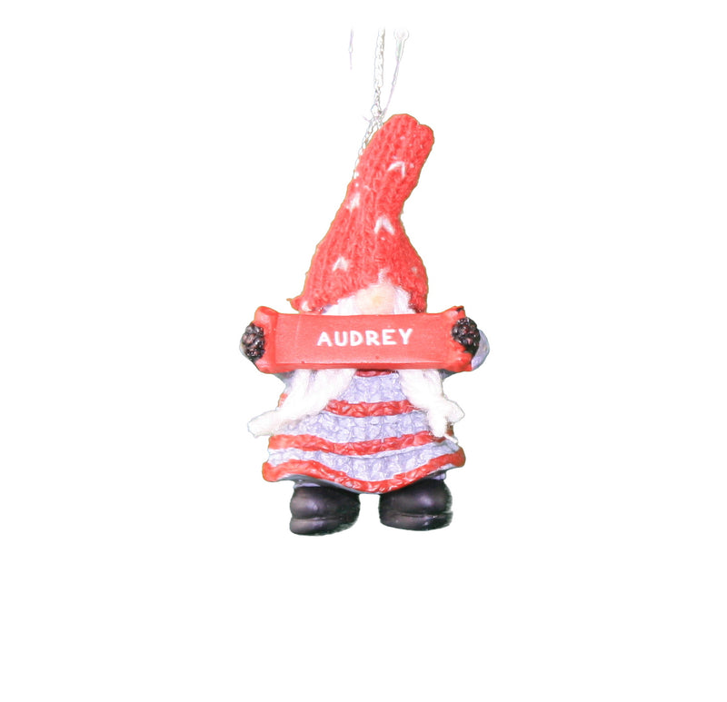 Personalized Gnome Ornament (Letters A-I) - Audrey - The Country Christmas Loft