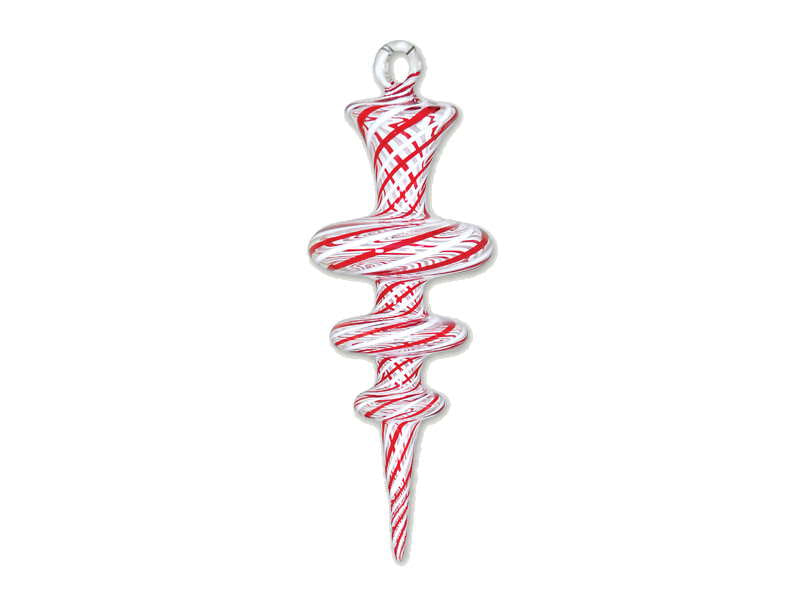 Peppermint Swirl - 3 Torus - Egyptian Glass Ornament