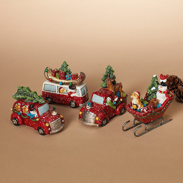 4 Inch Holiday Vehicle  -  Bus - The Country Christmas Loft