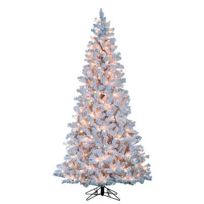 Flocked White Tree - Clear - 7.5' - The Country Christmas Loft