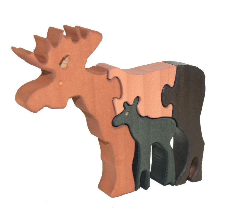 Wood Kids Puzzle - Moose - The Country Christmas Loft
