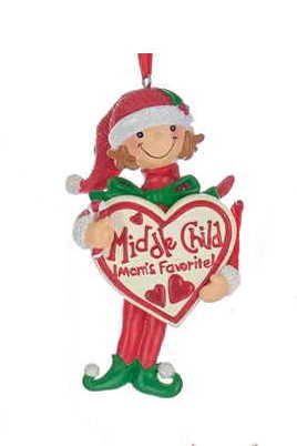Mom's Favorite Child Ornament - Girl - Middle Child - The Country Christmas Loft