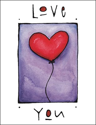 Notion Card - Heart Balloon Love Card - The Country Christmas Loft