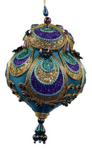Aqua Paisley Ornament - Ball - The Country Christmas Loft
