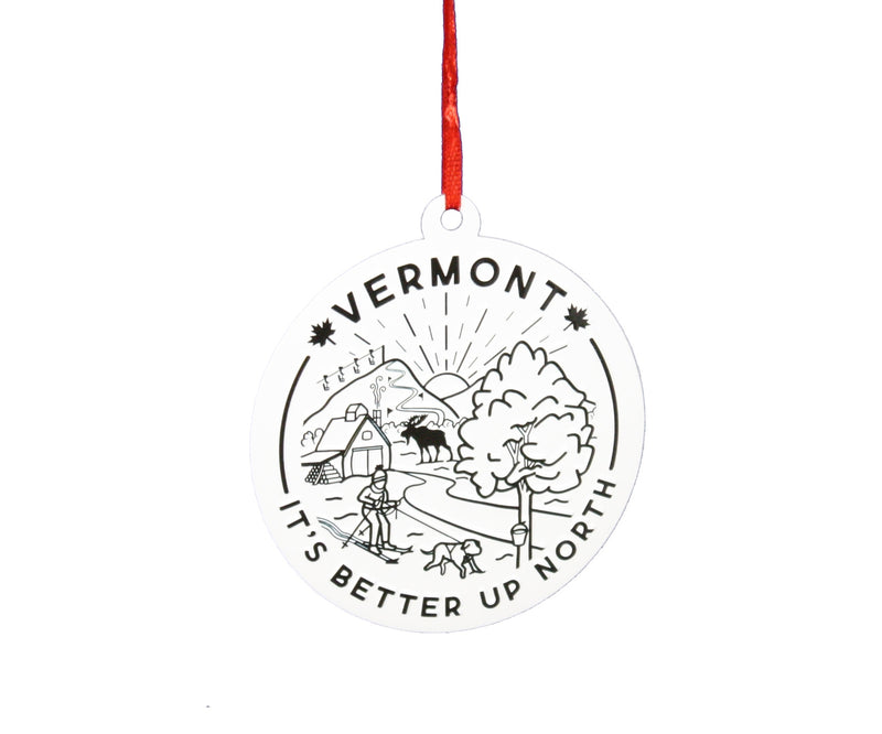 Metal Medallion Vermont Ornament