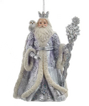 Lavender Blue and Silver Santa With Owl - The Country Christmas Loft
