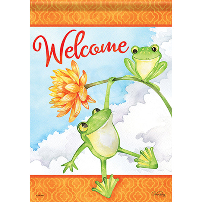 Frog Fun Durasoft Garden Flag - 12" x 18" - The Country Christmas Loft