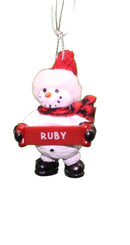 Cozy Snowman Ornament (Letters G - R) - - The Country Christmas Loft