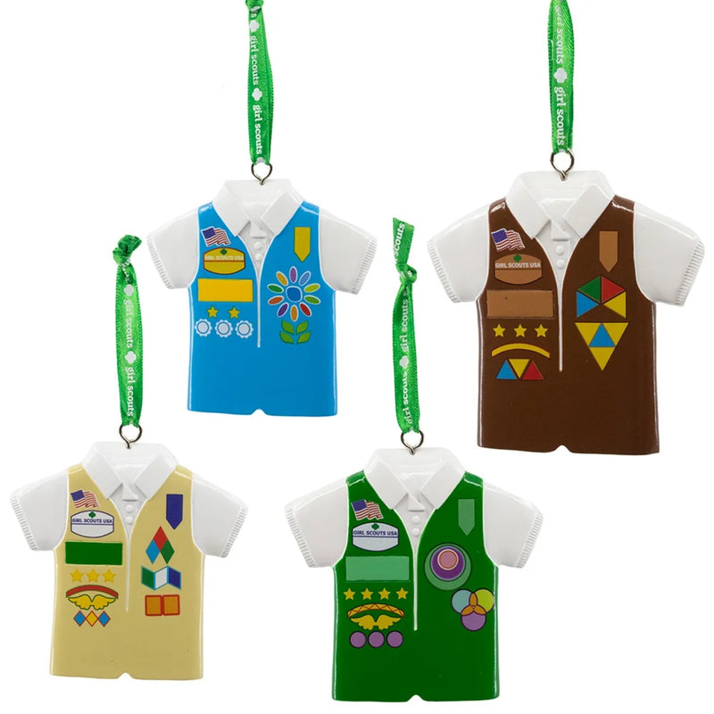 Girl Scouts Of The USA Vest Ornament -  Tan - The Country Christmas Loft