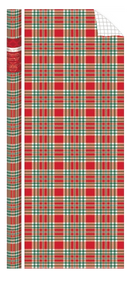 Holiday Plaid Foil Roll Wrap - 30" x 120" - Red - The Country Christmas Loft