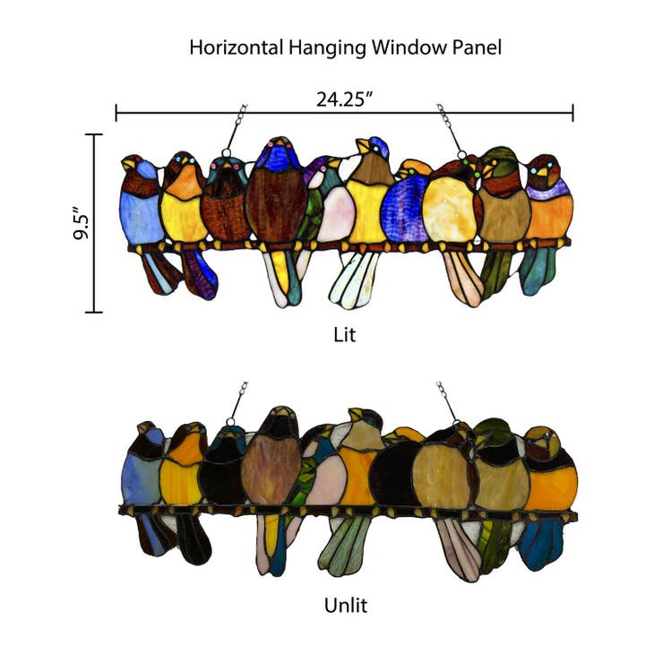 Marisol Multicolor Birds Window Panel - The Country Christmas Loft