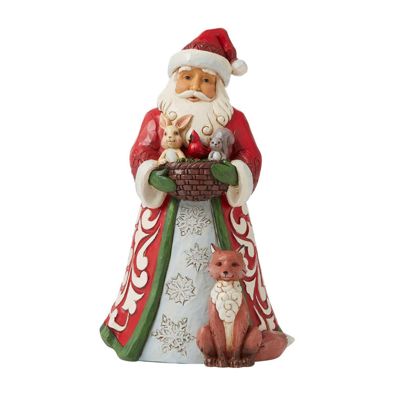 Santa with Woodland Animals Figurine