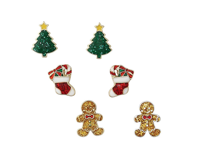 Trees, Stockings and Gingerbread - Earrings