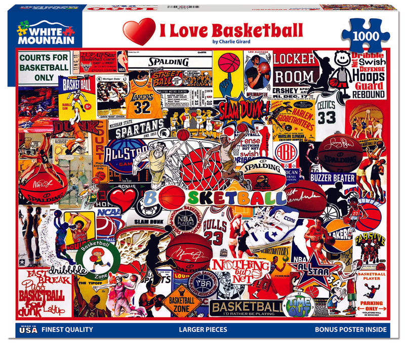 I Love Basketball - 1000 Piece Jigsaw Puzzle
