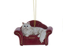 Cat On Red Sofa Ornament - - The Country Christmas Loft