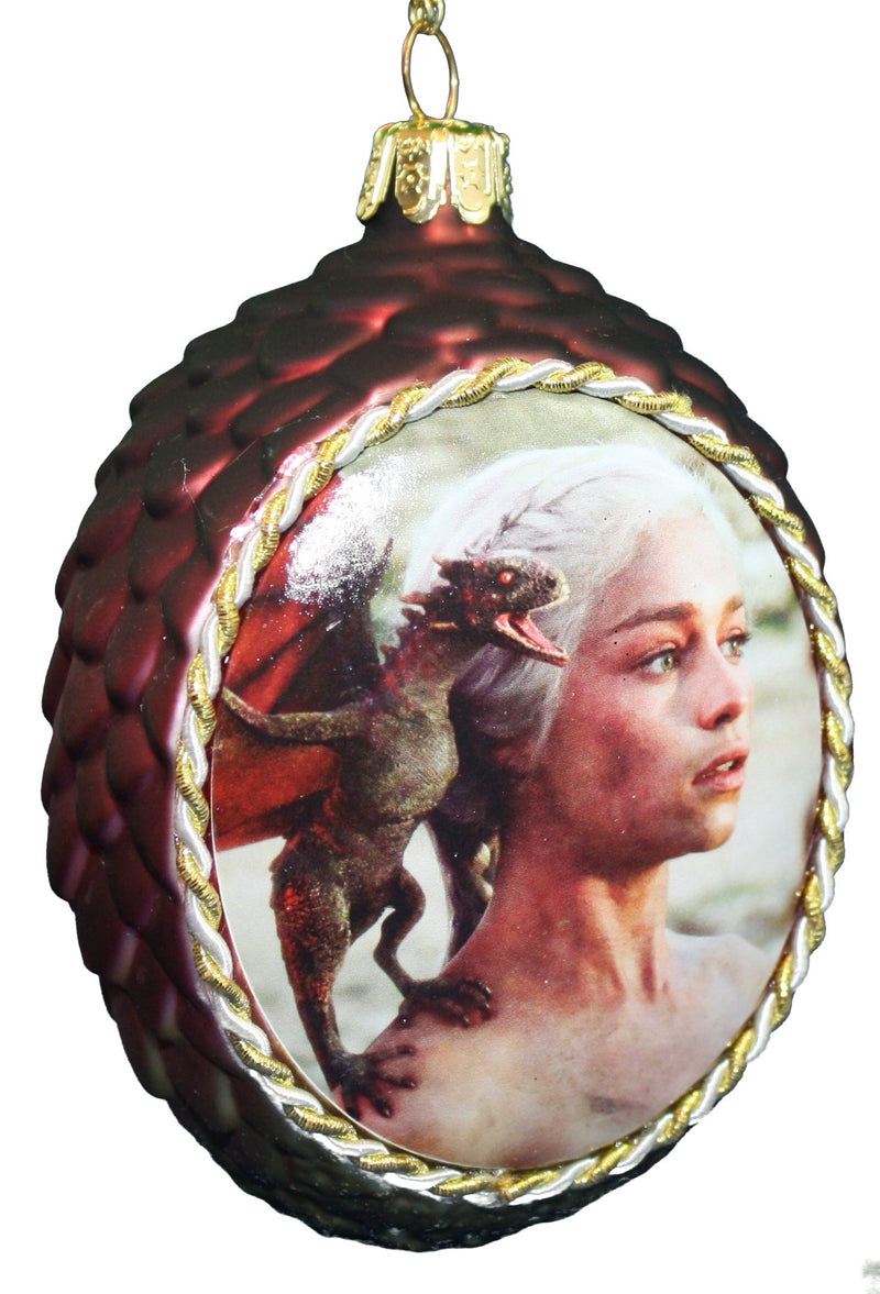 Game Of Thrones Glass Dragon Egg - Red - The Country Christmas Loft