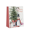 Traditional Small Gift Bag - Season's Greetings Snowman - The Country Christmas Loft