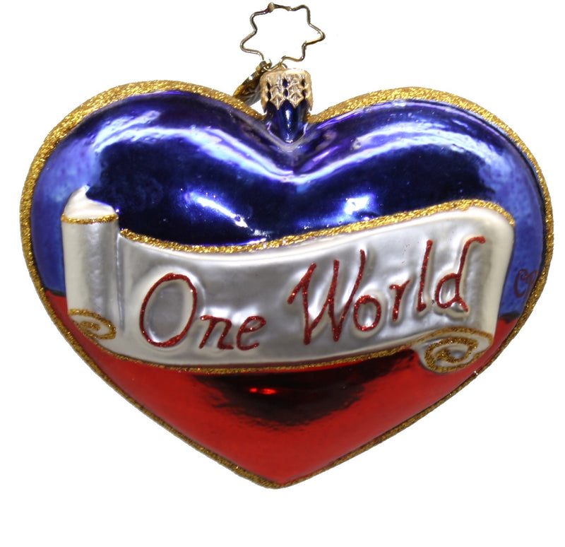 One World Heart Ornament - The Country Christmas Loft