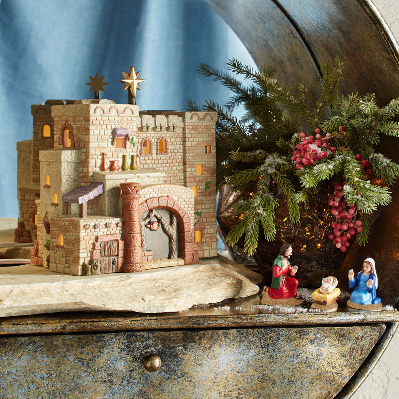 Holy Land Little Town Of Bethlehem - The Inn Lit House - The Country Christmas Loft