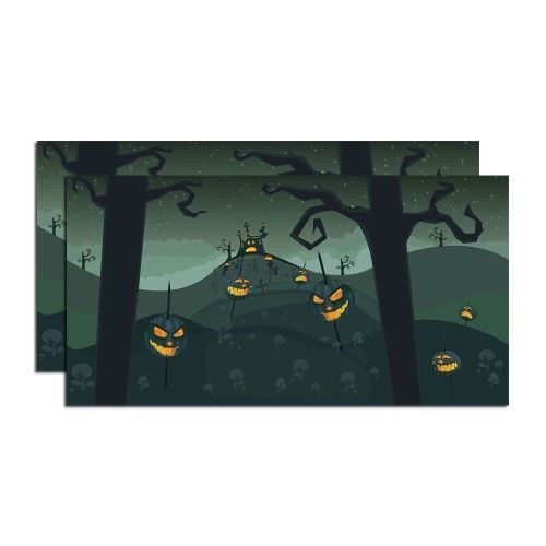 Department 56 Halloween Spooky Pumpkins Backdrop - 20 Inch - Set Of 2 - The Country Christmas Loft