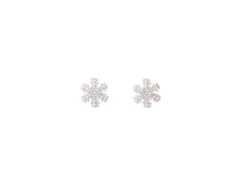 Matte Silver Snowflake - Post Earrings - The Country Christmas Loft