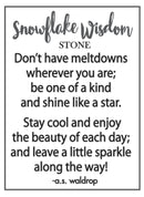 Snowflake Wisdom Stone - The Country Christmas Loft