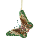 Glass Butterfly Ornament - Green and Yellow