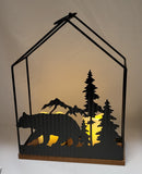 Woodland Silhouette Candleholder Lantern - Medium