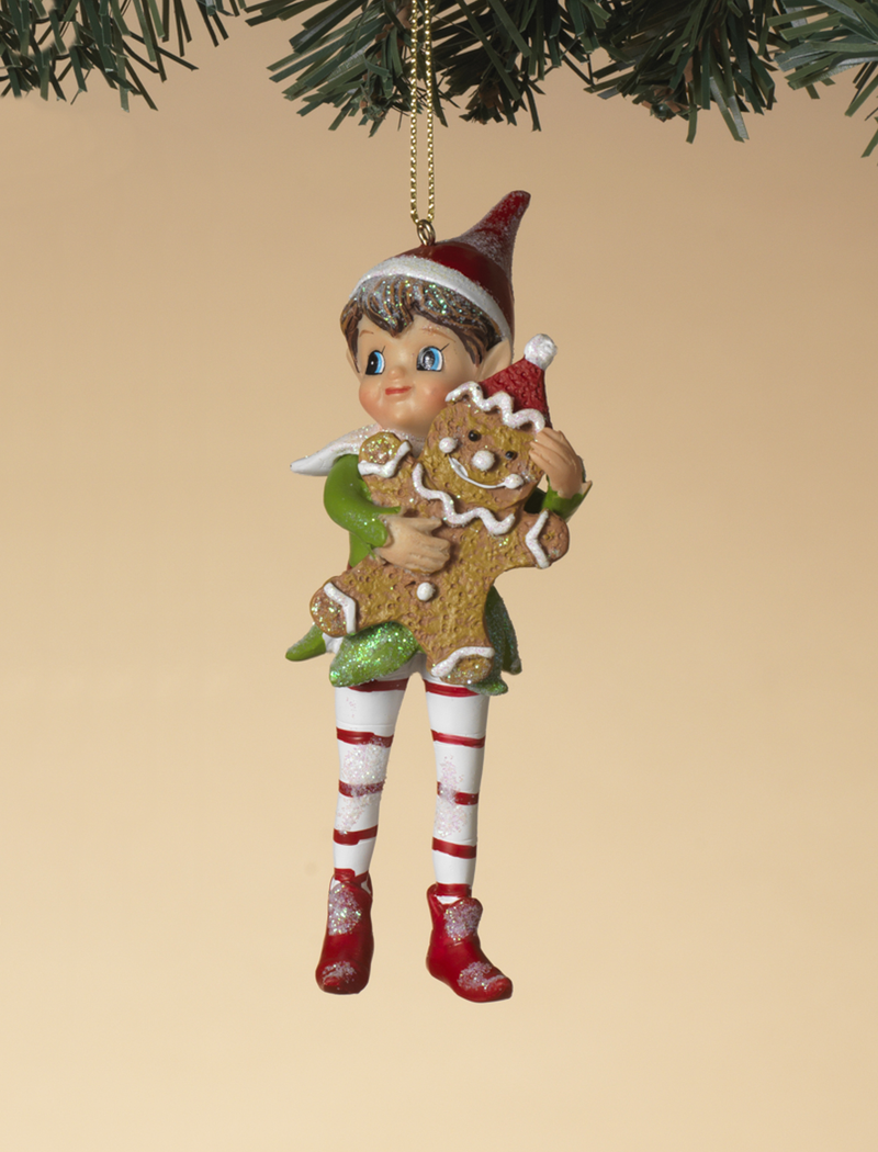 Vintage Style Elf Ornament - Gingerbread Man - The Country Christmas Loft