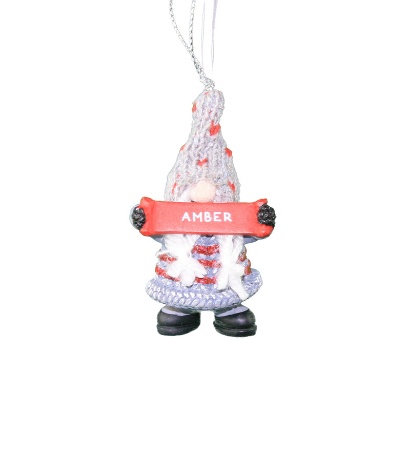 Personalized Gnome Ornament (Letters A-I) - Amber - The Country Christmas Loft