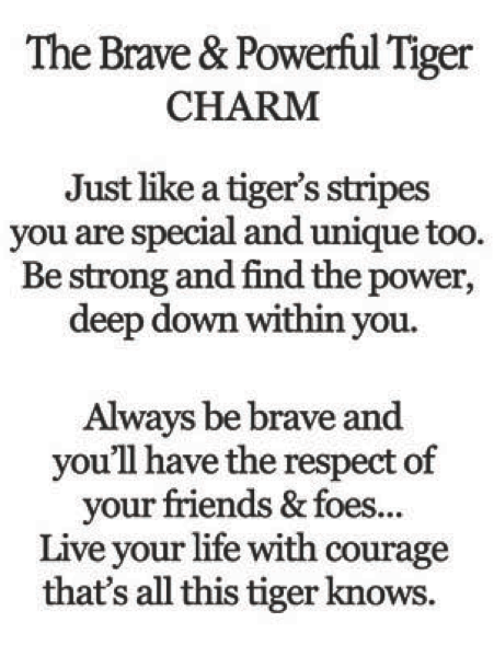 The Brave and Powerful Tiger Charm