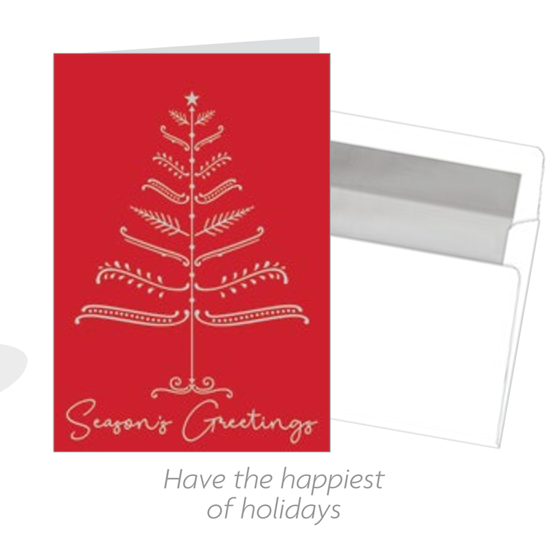 Luxury 18 Count Card Set - Red Pencil Tree - The Country Christmas Loft