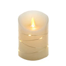 4" Battery Operated Flicker Flame White Candle With Fairy Lights - The Country Christmas Loft