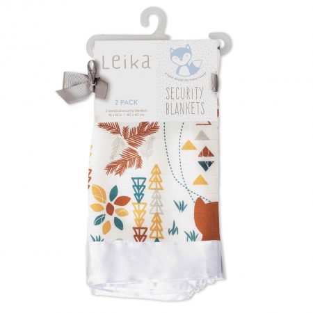 Leika Cotton Security Blankets – Fox & Raccoon – 16×16″ - The Country Christmas Loft