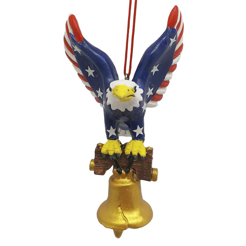 American Eagle With Bell Ornament - The Country Christmas Loft