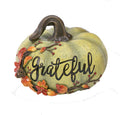 Resin Pumpkin Decor - 5 Inch - Grateful - The Country Christmas Loft